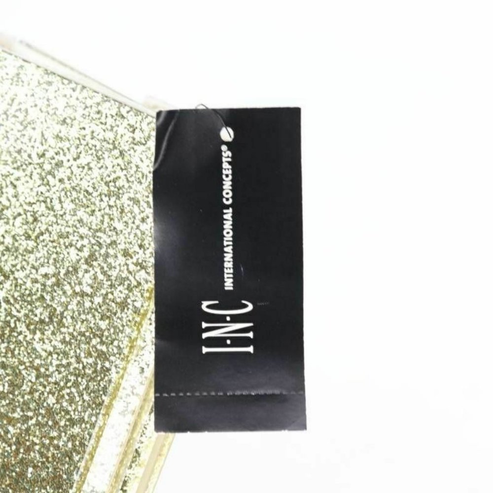INC International Concepts Maria Gold Glitter Clutch Chain Strap Evening Bag - Picture 6 of 7